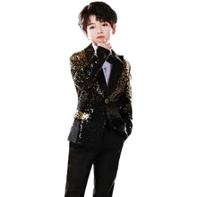 Load image into Gallery viewer, Black Gold Ombre Sequin Suit
