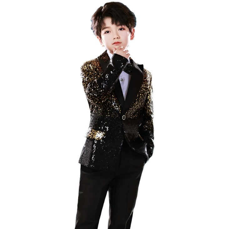 Black Gold Ombre Sequin Suit-Modern Baby Las Vegas
