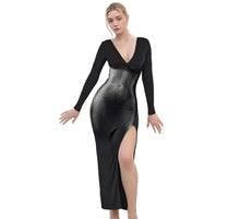 Load image into Gallery viewer, Illusion Figure Maxi Dress
