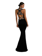 Load image into Gallery viewer, Crystal Diamond Hollow Out Backless Bandage Dress
