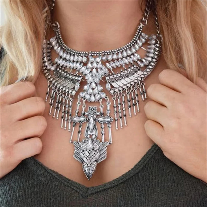 Vintage Crustal Tribal Bib Necklace-Modern Baby Las Vegas