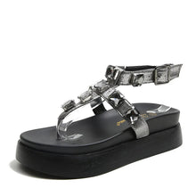 Load image into Gallery viewer, Crystal Platform Sandals
