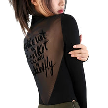 Load image into Gallery viewer, Backless Mesh Letter Bodysuit
