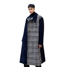 Load image into Gallery viewer, Long Corduroy Patch Plaid Coat
