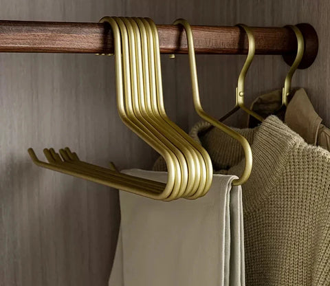 Gold Triangular Metal Hangers-Modern Baby Las Vegas