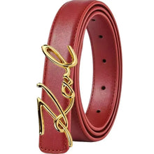 Load image into Gallery viewer, Gold Script Belt

