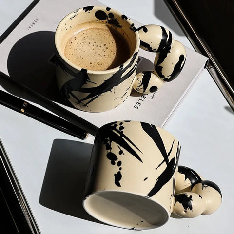 Retro Brush Print Coffee Mugs-Modern Baby Las Vegas