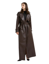 Load image into Gallery viewer, Long Belted Leather Coat
