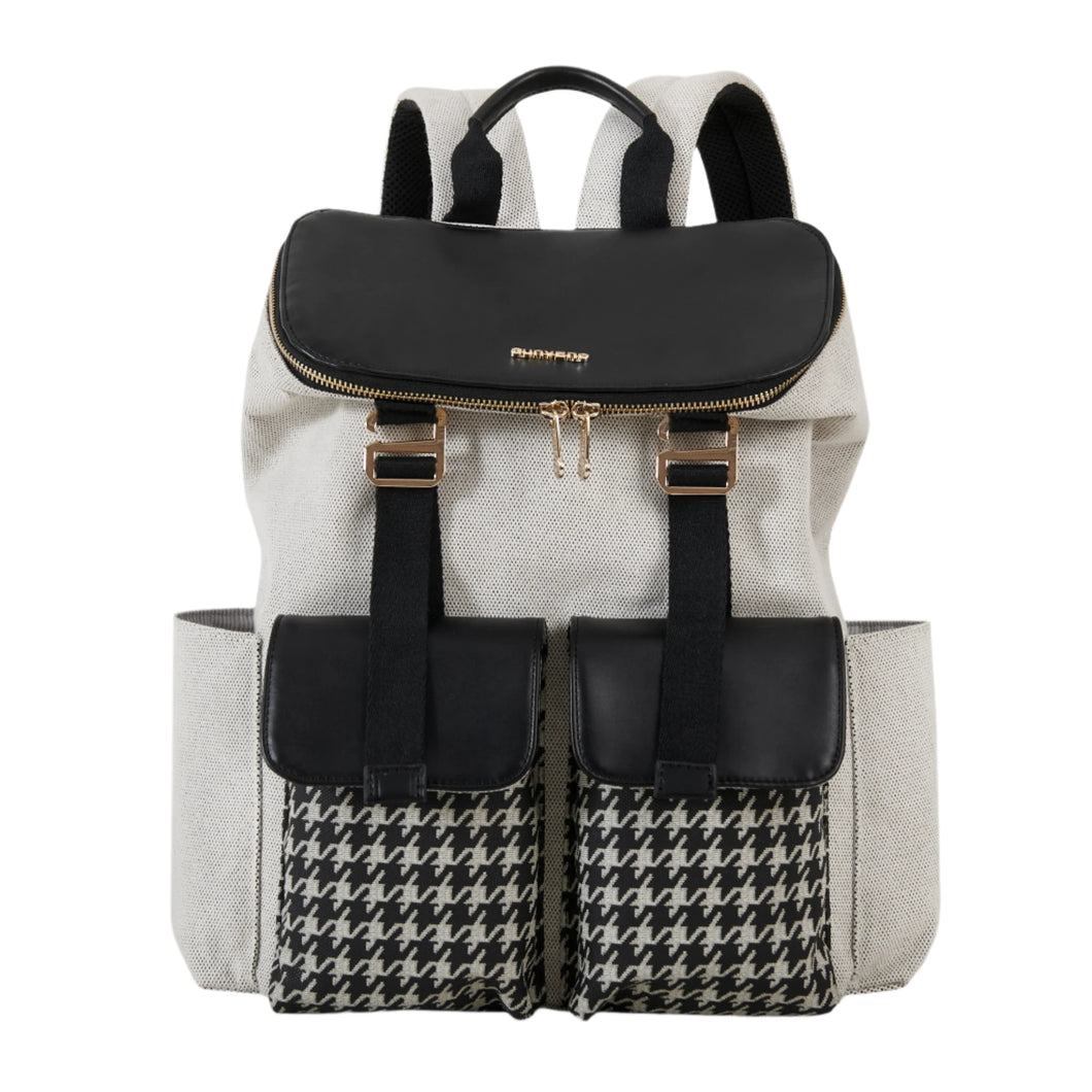 Houndstooth Patch Diaper Bag Backpack | Modern Baby Las Vegas