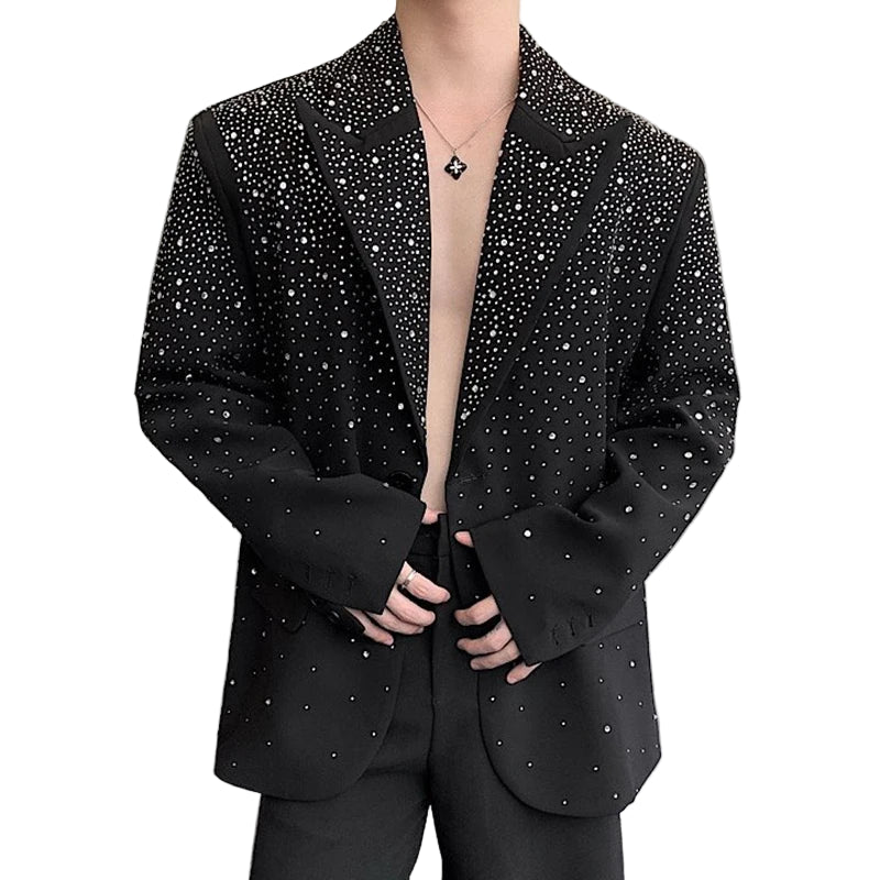 Ombre Crystal Speckled Blazer Jacket