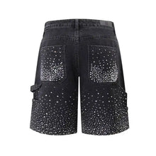 Load image into Gallery viewer, Distressed Crystal Denim Shorts-Modern Baby Las Vegas
