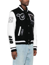 Load image into Gallery viewer, Black And White Embroidered Baseball Jacket
