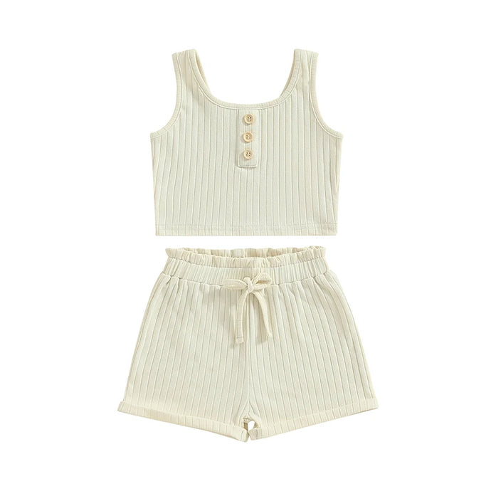 Ribbed Button Short Set | Modern Baby Las Vegas