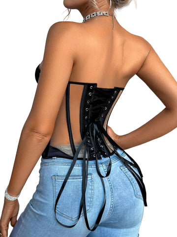 Patch Mesh Corset
