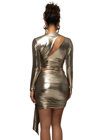 Metallic Hollow Out Skirt Set-Modern Baby Las Vegas
