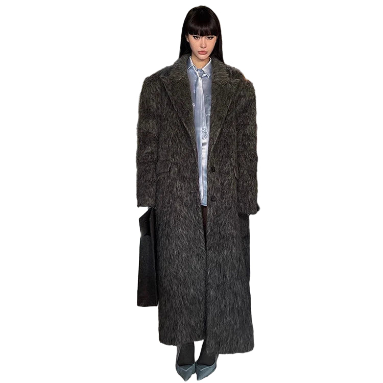 Long Wool Fur Coat
