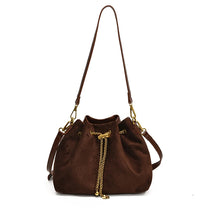 Load image into Gallery viewer, Suede Drawstring Bucket Handbag

