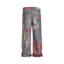 Load image into Gallery viewer, Paisley Digital Print Denim Jeans
