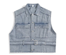 Load image into Gallery viewer, Loose Denim Buckle Vest
