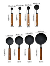 Load image into Gallery viewer, Black Metal Wood Measuring Cup Set
