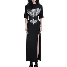 Load image into Gallery viewer, Lace Corset Patch T-Shirt Dress
