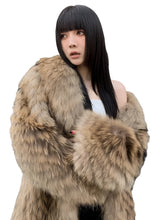 Load image into Gallery viewer, Brown Ribbed Design Fur Coat
