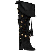 Load image into Gallery viewer, Gold Studded Knee Boots
