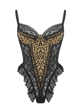 Load image into Gallery viewer, Leopard Lace Patch Bodysuit

