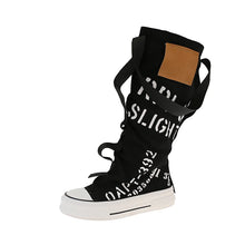 Load image into Gallery viewer, High-Top Letter Canvas Sneakers
