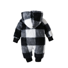 Load image into Gallery viewer, Plush Plaid Hooded Jumpsuit
