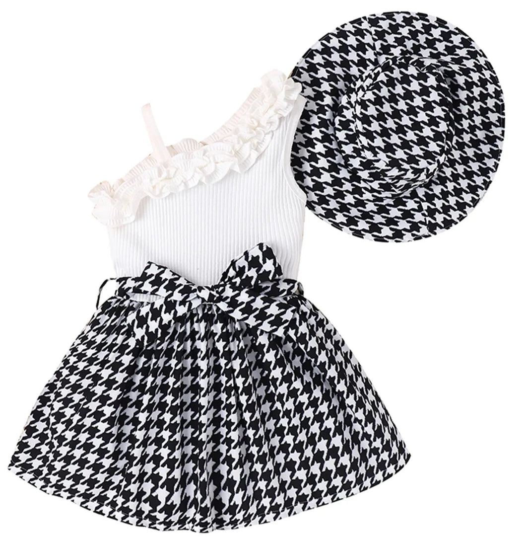 Houndstooth Dress And Hat Set