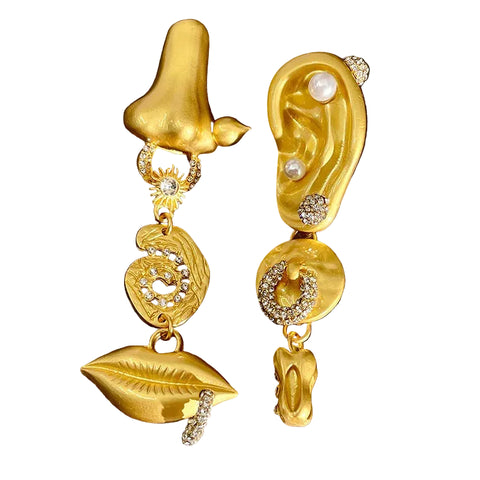 Asymmetrical Body Parts Earrings
