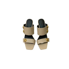 Load image into Gallery viewer, Gold Button Double Strap Shoes
