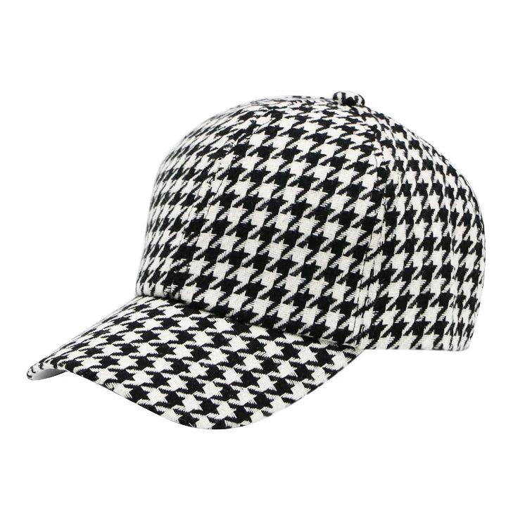 Houndstooth Print Hat