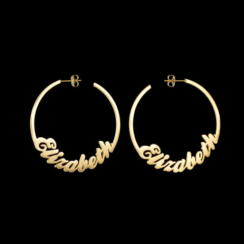 Custom Name Hoop Earrings-Modern Baby Las Vegas