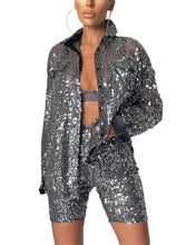 Load image into Gallery viewer, Metallic Sequin Short Set
