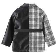 Load image into Gallery viewer, Patch Leather Plaid Jacket
