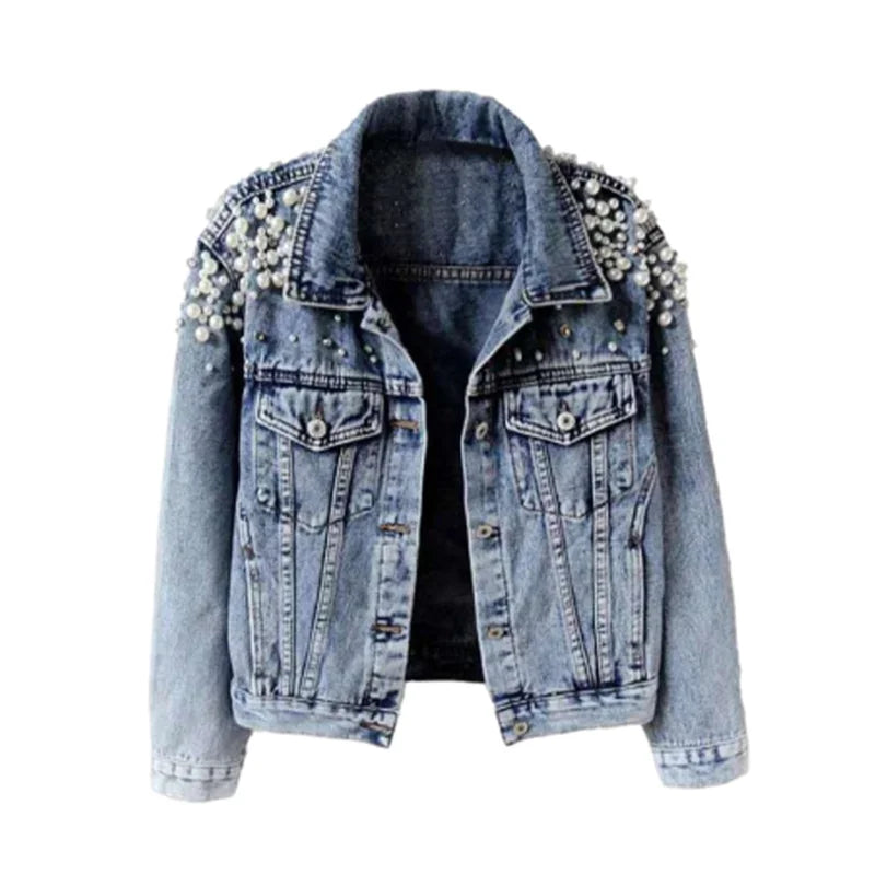 Pearl Shoulder Denim Jacket