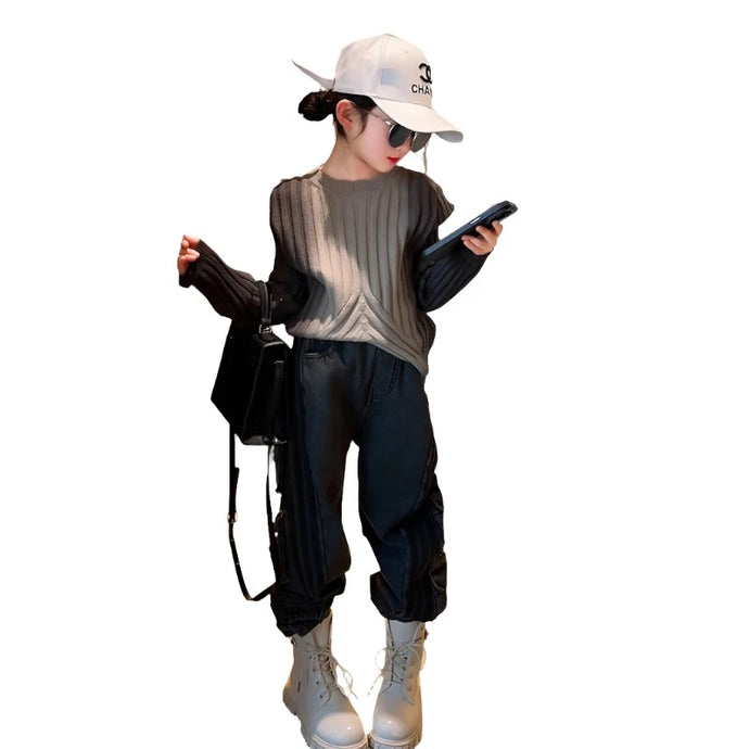 Gradient Two-Tone Ribbed Sweater-Modern Baby Las Vegas