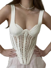 Load image into Gallery viewer, White Irregular Knit Tank Top
