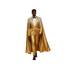 Load image into Gallery viewer, Luxury Ombre Crystal Caped Suit
