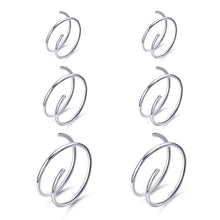 Load image into Gallery viewer, Titanium Double Hoop Nose Ring Set
