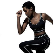 Load image into Gallery viewer, Color-blocking  Striped Yoga Set
