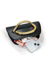 Load image into Gallery viewer, Gold Metal Buckle  Leather Clutch

