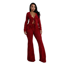 Load image into Gallery viewer, Lace Tie Up Pant Set
