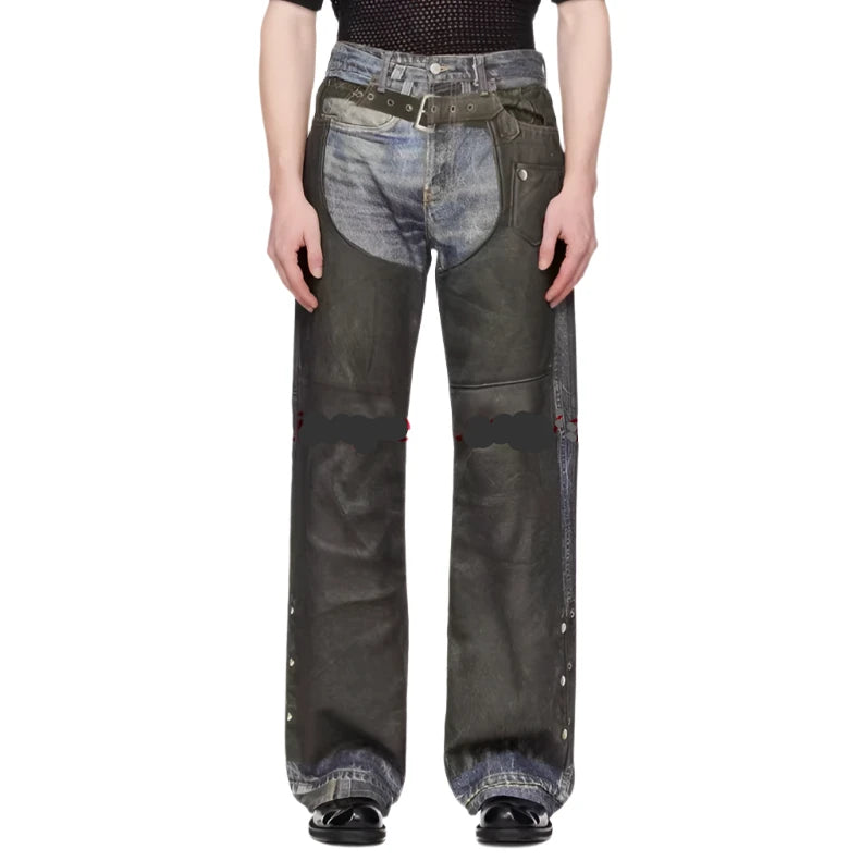 Vintage Western Printed Trouser Denim Jeans