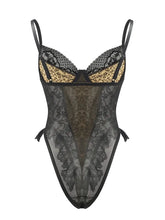 Load image into Gallery viewer, Leopard Lace Patch Bodysuit
