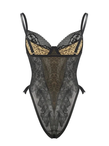 Leopard Lace Patch Bodysuit