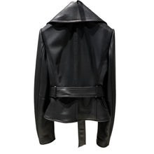 Load image into Gallery viewer, Zipper Belted Leather Jacket
