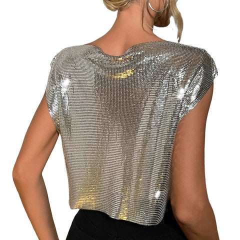 Metallic Metal Crop Top